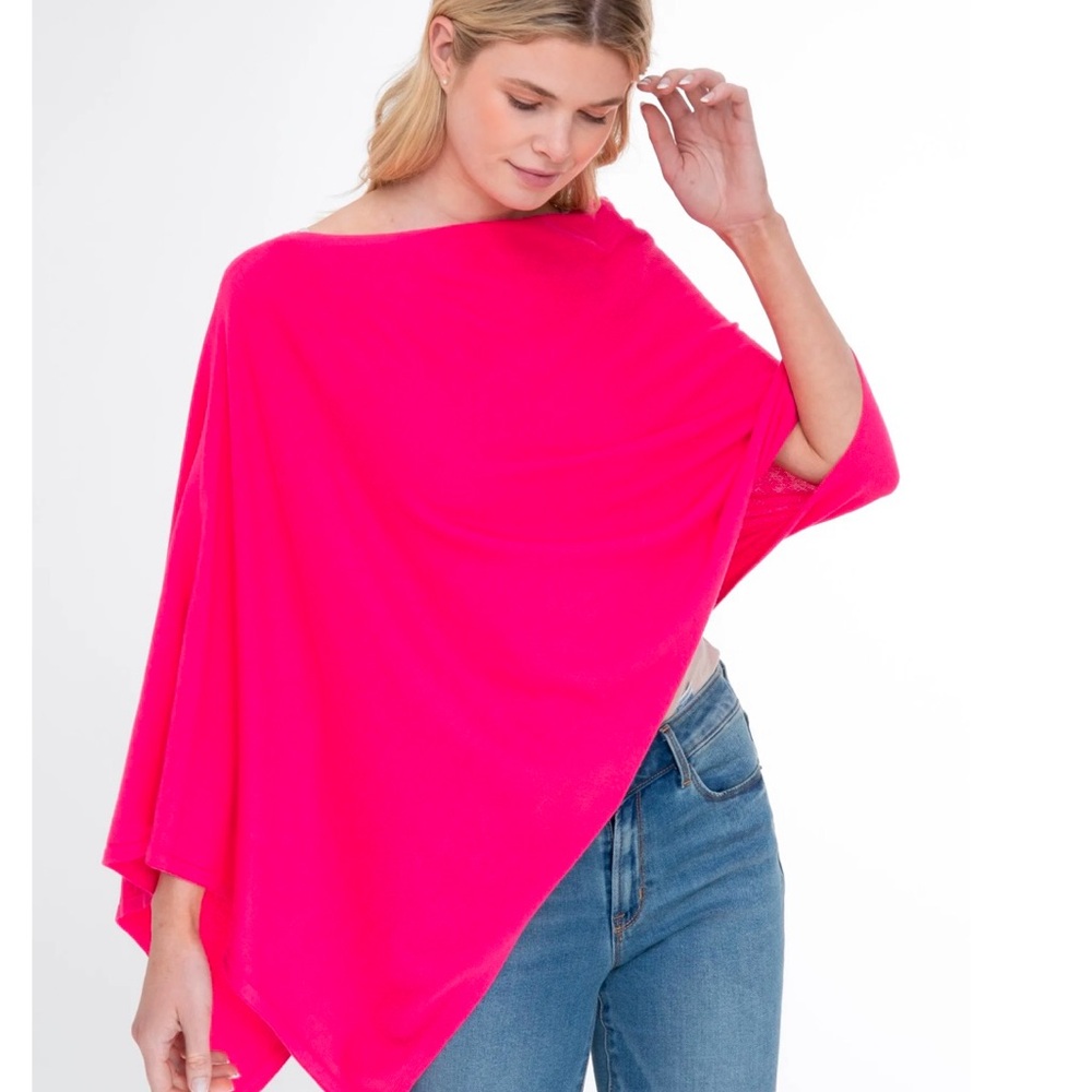 Caroline Grace Bright Pink Poncho